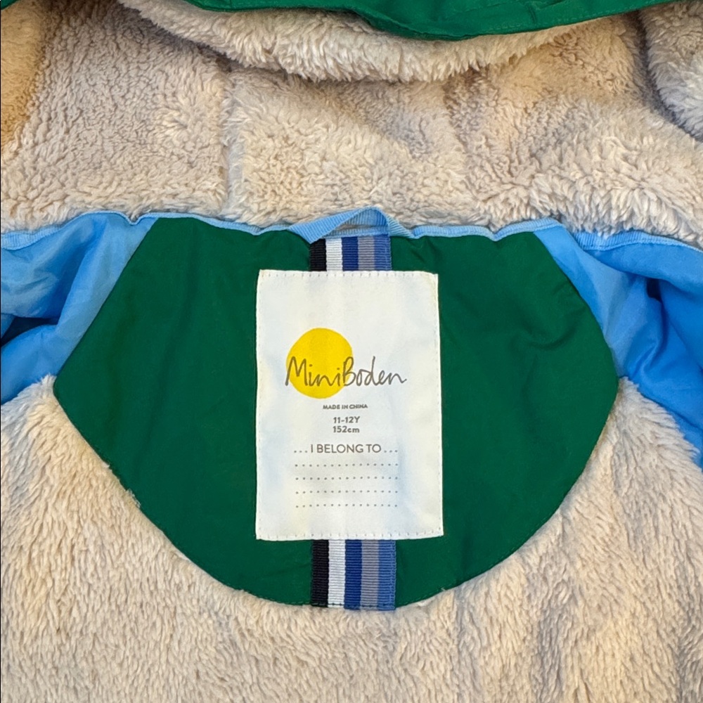 NWT Mini Boden Kids' High Pile Fleece Lined Fox Jacket Size 11-12Y 152 cm - Picture 5 of 8